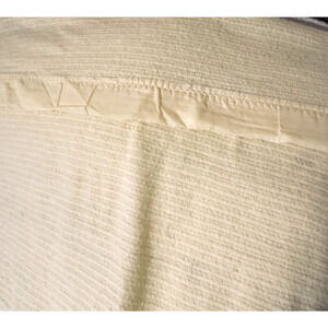 Vintage Thermal Waffle Weave Blanket Satin Trim Acrylic Yellow Queen Size